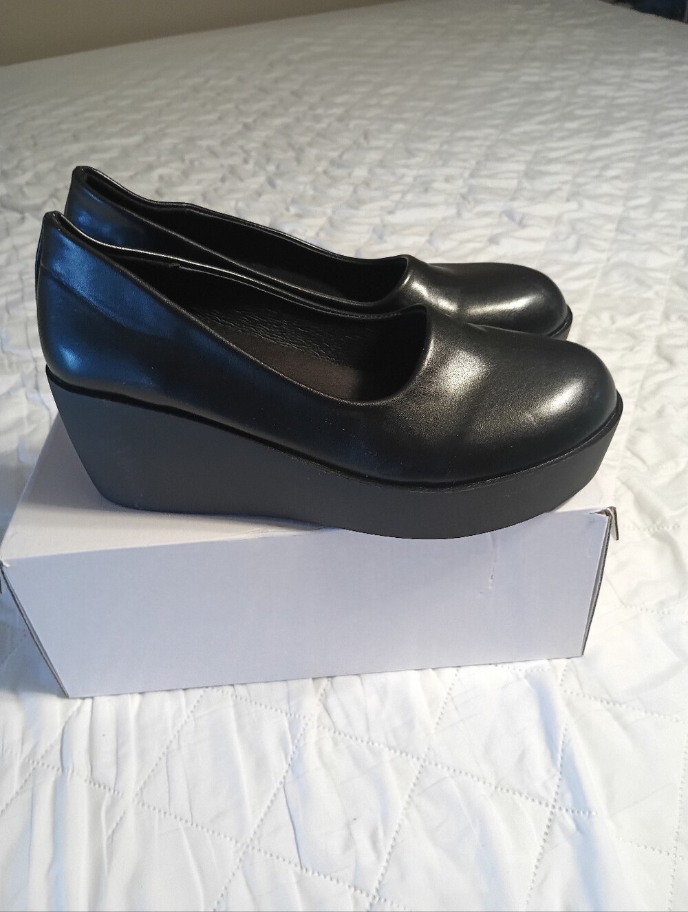 Black Platform Wedge Pumps - Women's Classic Style